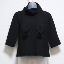 黒ドットフロッキーブラウスストール付き【M】