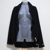 黒ロゴ入りコクーンフーディカーディガン