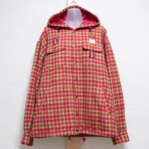 赤系チェックウールジャケット【L】