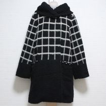 黒モチーフ付きチェックコート【4(11号)】