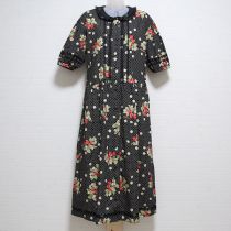 黒ドット苺レース使いワンピース
