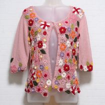 ピンククロッシェカーディガン