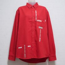 赤ロゴ刺繍ネルシャツ