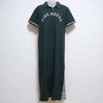 グリーンロゴパッチポロワンピース