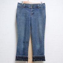 紺裾レースデニムパンツ【13号】