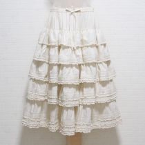 生成カットワークピコフリル段々スカート