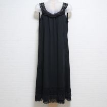 黒レース使いカットソーキャミチュニック【11号】