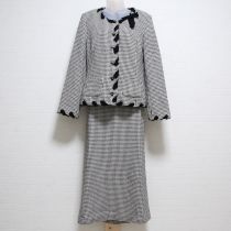黒系千鳥格子トリミングスーツ【L】
