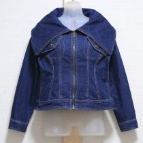 ブルーローズブーケ刺繍デニムジャケット【3(M)】