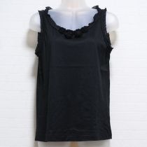 黒花モチーフノースリカットソー【4(11号)】