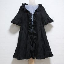 黒フリルローンオーバーチュニック
