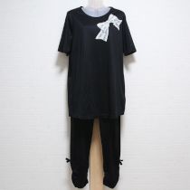 黒リボンプリントカットソーチュニック&レギンス【3(9号)】