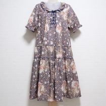 紺フェイバリットブーケワンピース&トートバッグ