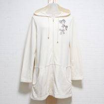 生成リボン刺繍ロングパーカー