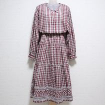 赤系チェックワンピース【M】