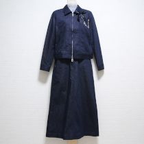 紺刺繍入りデニムスーツ【S】