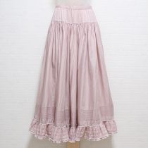 ピンクピンタックローンスカート