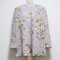 パープル花柄ポリジャケット