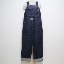 紺ロゴ入りデニムオーバーオール
