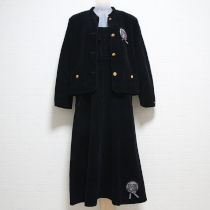 黒ワッペン付きコーデュロイジャケット&ジャンパースカート【M】