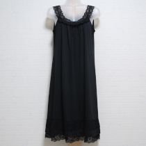 黒レース使いカットソーキャミチュニック【9号】