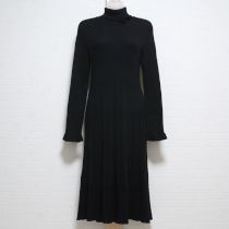 黒模様編み使いニットワンピース【9号】