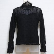 黒チュールフロッキーハイネックカットソー【9号】