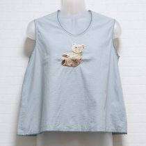 薄荷リボンくま刺繍ブラウス