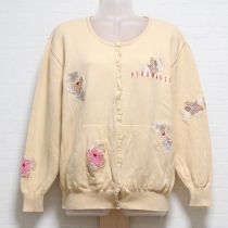 黄テリア刺繍ニットカーディガン