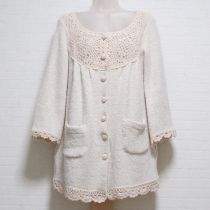生成かぎ編み使いカーディガン