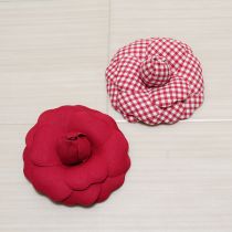 赤ギンガム薔薇コサージュセット