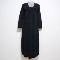 黒レース襟ニットワンピースセット