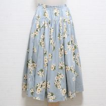 ブルーグレー花柄カットソースカート