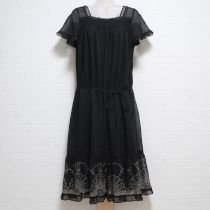 黒レースプリントワンピース【9号】