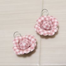 ピンク×白ギンガムピアス