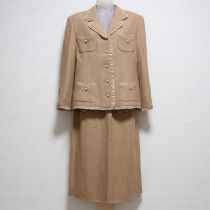 ベージュ系グログラン使いスーツ【M】