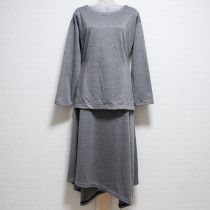 黒系千鳥格子カットソー上下