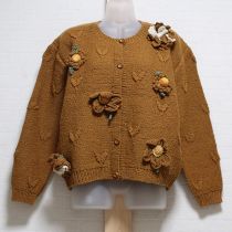 からし花モチーフカーディガン
