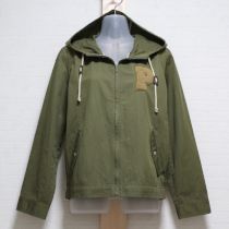 カーキサガラワッペンフード付きジャケット