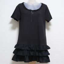 黒段々ローン使いカットソーチュニック