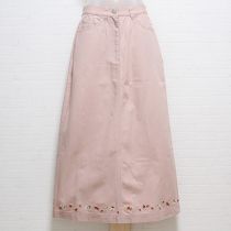 ピンク苺刺繍スカート