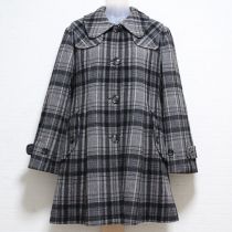黒系チェックコート