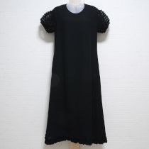 黒チュール袖ジョーゼットワンピース
