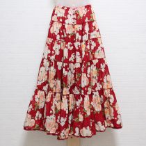 赤イングリッシュローズスカート