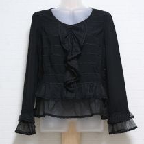 黒レース&フリルブラウス【9号】