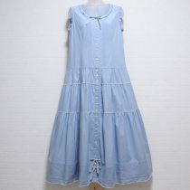 水色ピコットノースリワンピース