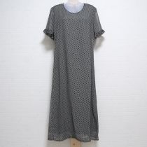 黒水玉シフォンワンピース