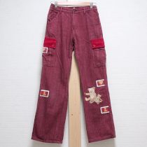 赤系くま刺繍パンツ