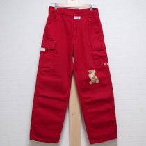 赤くま刺繍カーゴパンツ【L】
