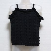黒花モチーフニットキャミソール